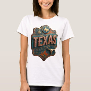 TEXAS T-shirt personnalisé en or moderne