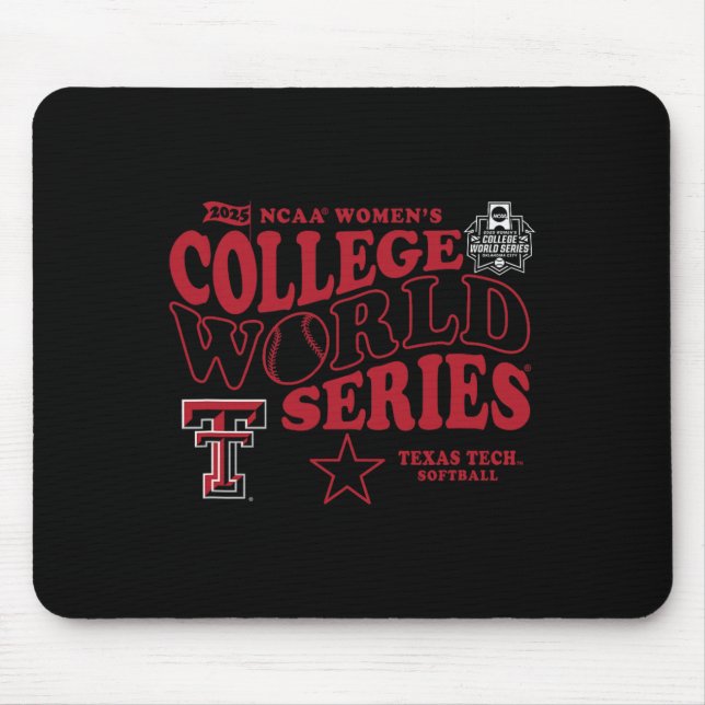 Texas Tech Red Raiders Wcws 2025 Softll Schwarz Mousepad (Vorne)