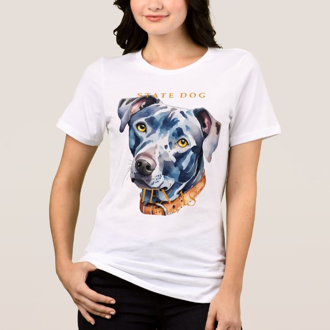 Texas Territory Blue Lacy Dog Tri-Blend Shirt (Vorderseite)