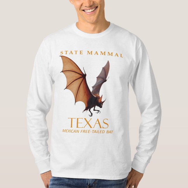 Texas Territory Mexican Free-Tail Bat T-Shirt (Vorderseite)
