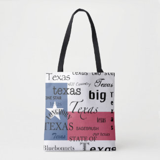 Texas Text Design mit Texas-Flag Tasche