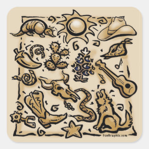 Texas Thang Quadratischer Aufkleber