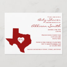 Texas Thème Rouge Blanc Bébé Douche Invitations