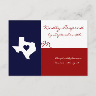 Texas Themed Red White Blue Wedding RSVP Cards Karte