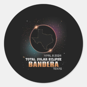Texas Total Solar Eclipse 2024 1 Runder Aufkleber