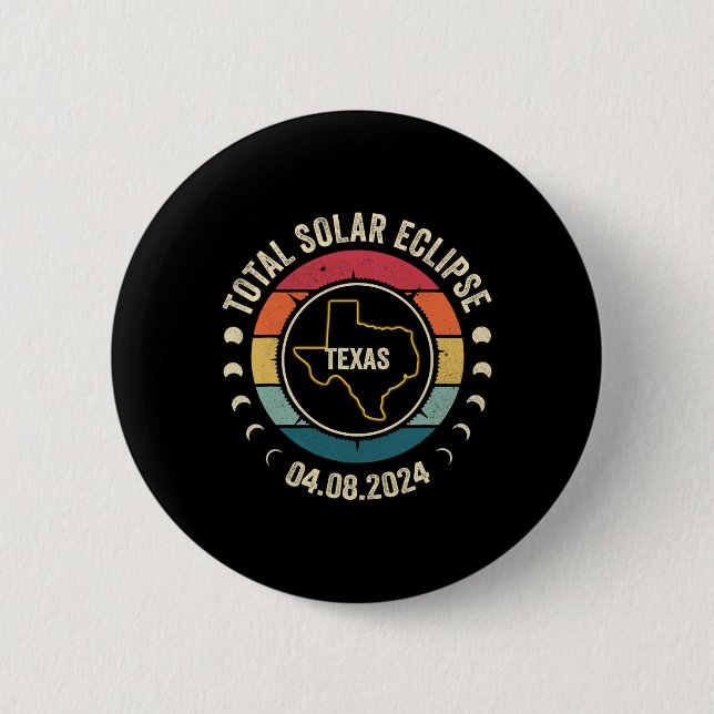 Texas Total Solar Eclipse 2024 American Totality A Button (Vorderseite)