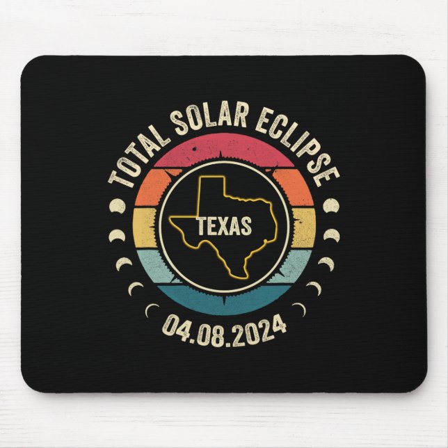 Texas Total Solar Eclipse 2024 American Totality A Mousepad (Vorne)