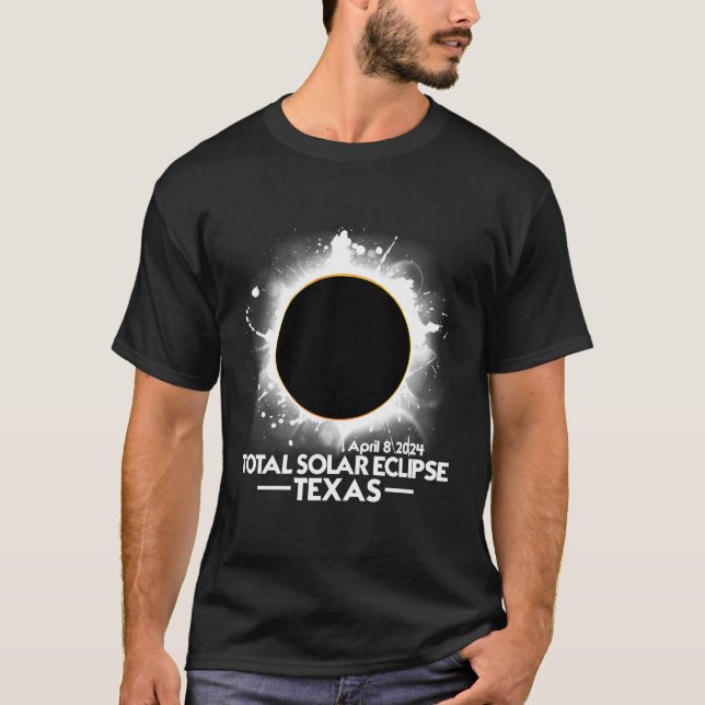 Texas Total Solar Eclipse 2024 April 8 Amerika Tot T-Shirt (Vorderseite)