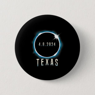 Texas Total Solar Eclipse 2024 Blue April 8 Men Wo Button
