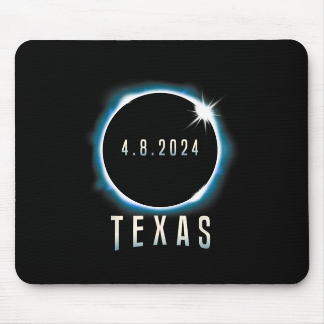 Texas Total Solar Eclipse 2024 Blue April 8 Men Wo Mousepad (Vorne)
