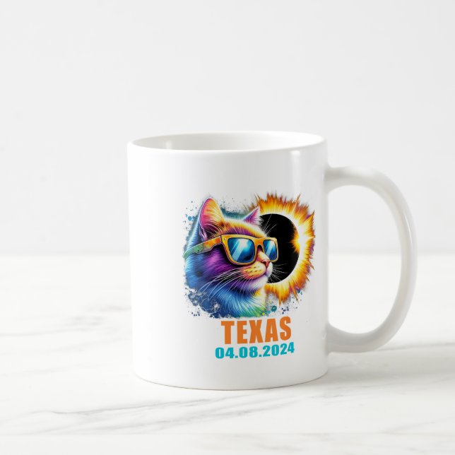 Texas Total Solar Eclipse 2024 Cat Solar Eclipse G Kaffeetasse (Rechts)