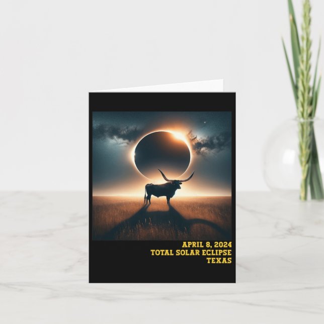 Texas Total Solar Eclipse 2024 Gedenkveranstaltung Karte (Vorderseite)
