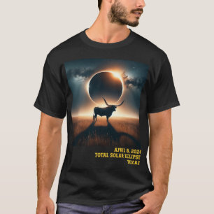 Texas Total Solar Eclipse 2024 Gedenkveranstaltung T-Shirt