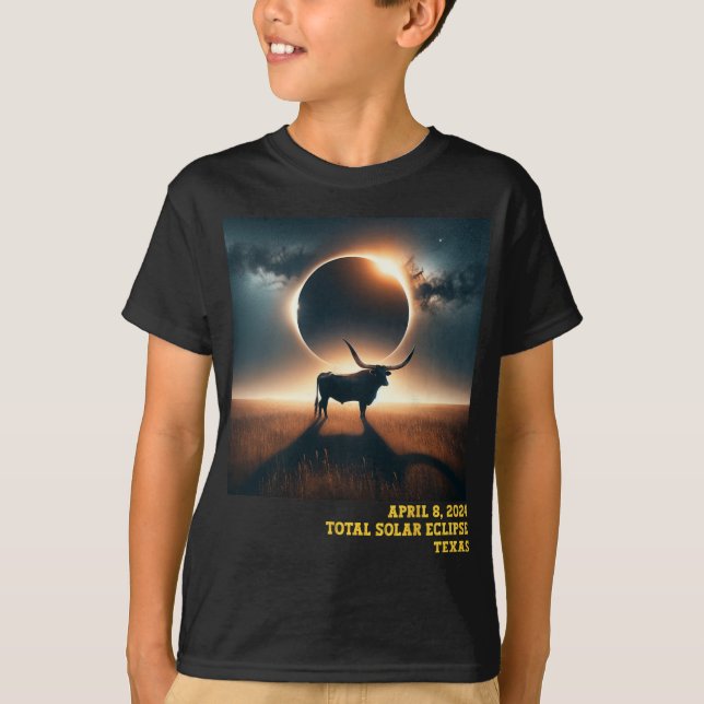 Texas Total Solar Eclipse 2024 Gedenkveranstaltung T-Shirt (Vorderseite)
