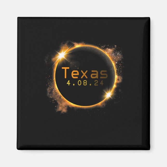 Texas Total Solar Eclipse 2024 Solar Eclipse Magnet (Vorne)