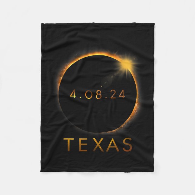 Texas Total Solar Eclipse April 8 2024 Texas Solar Fleecedecke (Vorderseite)