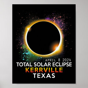 Texas Totality Total Solar Eclipse 8. April 2024 Poster