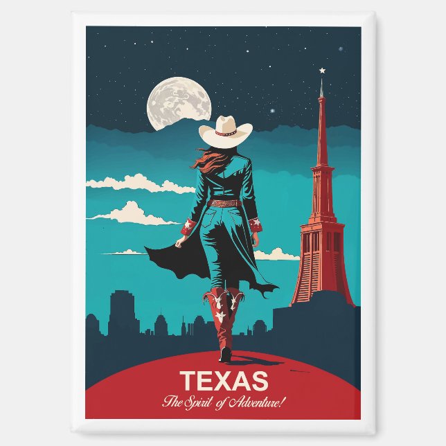 Texas Travel: Der Geist des Abenteuers Magnet (Vorderseite)