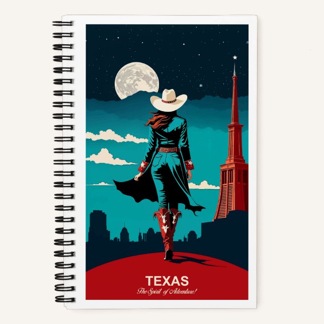 Texas Travel: Der Geist des Abenteuers Notizbuch (Vorderseite)