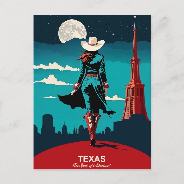 Texas Travel: Der Geist des Abenteuers Postkarte (Vorderseite)