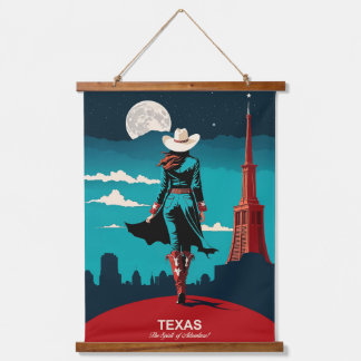 Texas Travel: Der Geist des Abenteuers Wandteppich Mit Holzrahmen