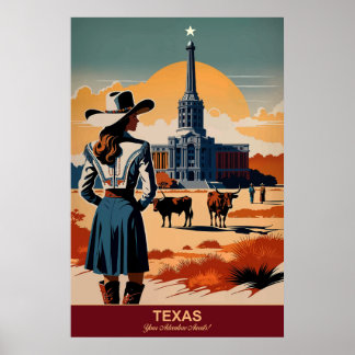 Texas Travel: Ihr Abenteuer erwartet ein Reiseplak Poster