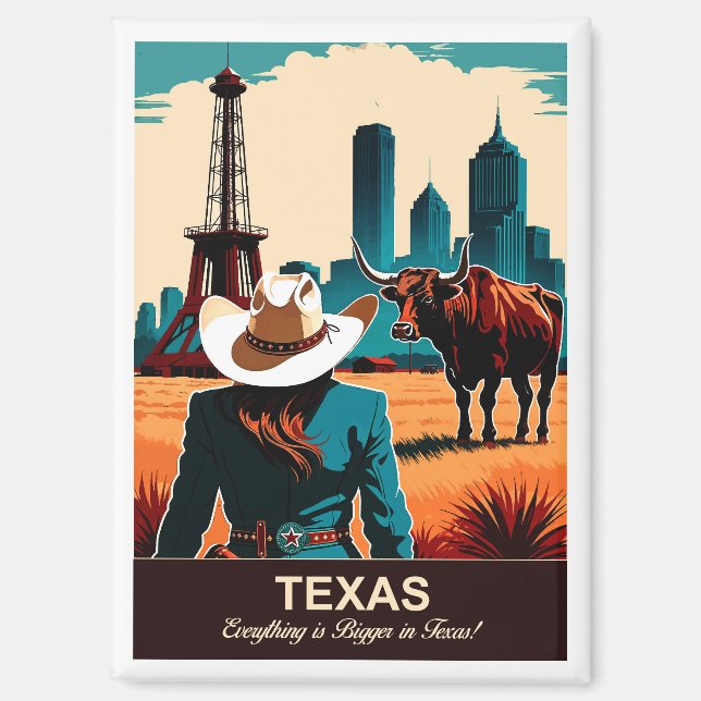 Texas Travel: In Texas ist alles größer Magnet (Vorderseite)