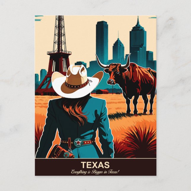 Texas Travel: In Texas ist alles größer Postkarte (Vorderseite)