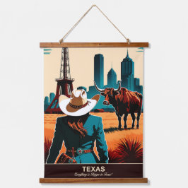 Texas Travel: In Texas ist alles größer Wandteppich Mit Holzrahmen