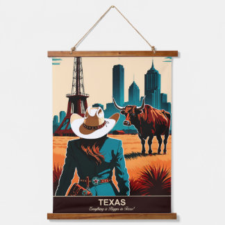 Texas Travel: In Texas ist alles größer Wandteppich Mit Holzrahmen