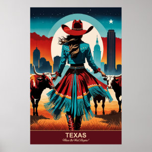 Texas Travel: Wo der Westen beginnt Reiseposter Poster