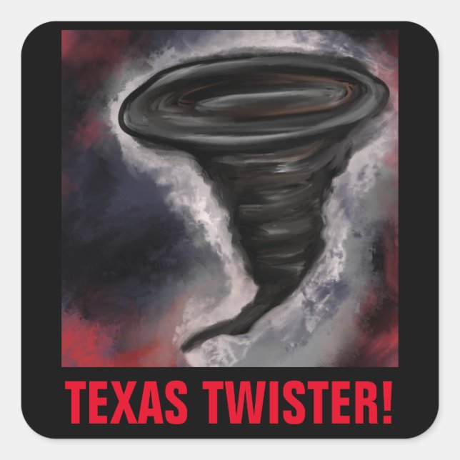 TEXAS TWISTER QUADRATISCHER AUFKLEBER (Vorderseite)