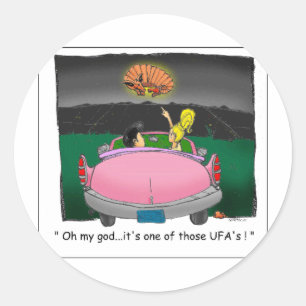 Texas UFO? Lustige T-Shirts, Geschenke & Sammlerst Runder Aufkleber