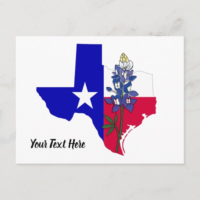 Texas und Bluebonnet Postcard Postkarte (Vorderseite)
