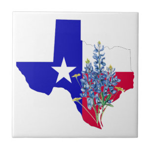 Texas und Bluebonnets Fliese