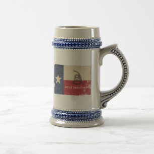 Texas- und Gadsden-Flagge Bierglas