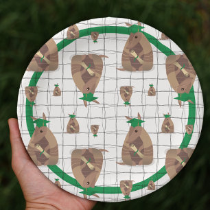 Texas Uni Graduate Armadillo - Eagle Green Pappteller
