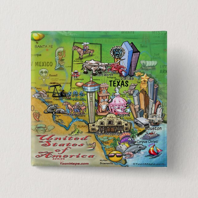 Texas USA Button (Vorderseite)