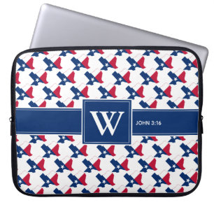 TEXAS USA Christlich Scripting Monogram Notebook Laptopschutzhülle