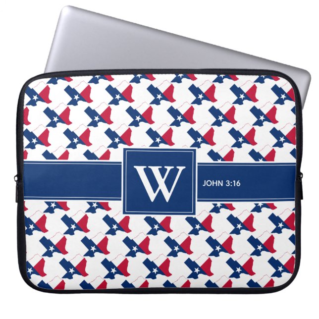 TEXAS USA Christlich Scripting Monogram Notebook Laptopschutzhülle (Vorderseite)