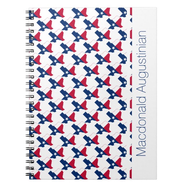 TEXAS USA FLAG Custom Add Name Notebook Journal Notizblock (Vorderseite)