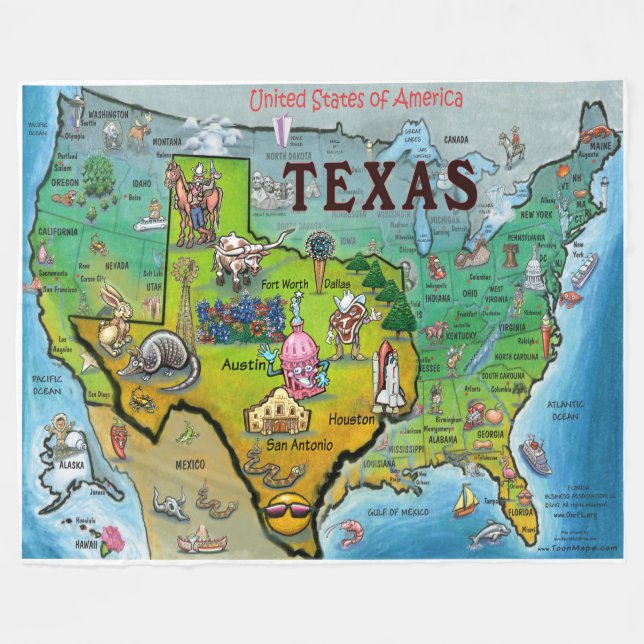 Texas USA Fleece Blanket (Vorderseite (Horizontal))