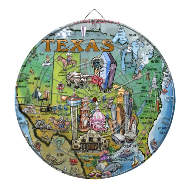 Texas USA Map Dartscheibe (vorne)