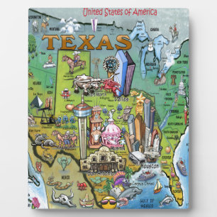 Texas USA Map Fotoplatte