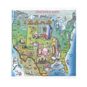 Texas USA Map Notizblock