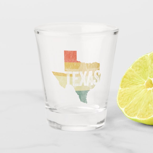 Texas USA Retro Vintag Lone Star Staat Schnapsglas (Vorderseite)