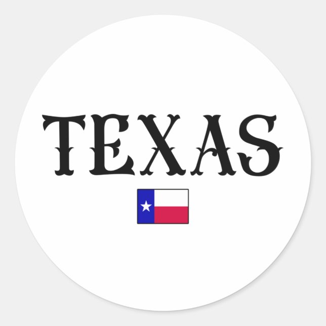 Texas USA Staat Map Flag Runder Aufkleber (Vorderseite)