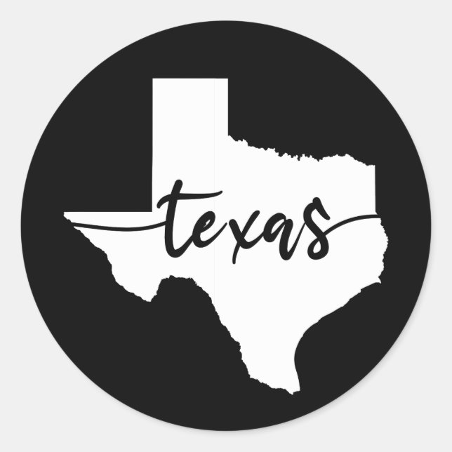 Texas USA Staat Map Runder Aufkleber (Vorderseite)