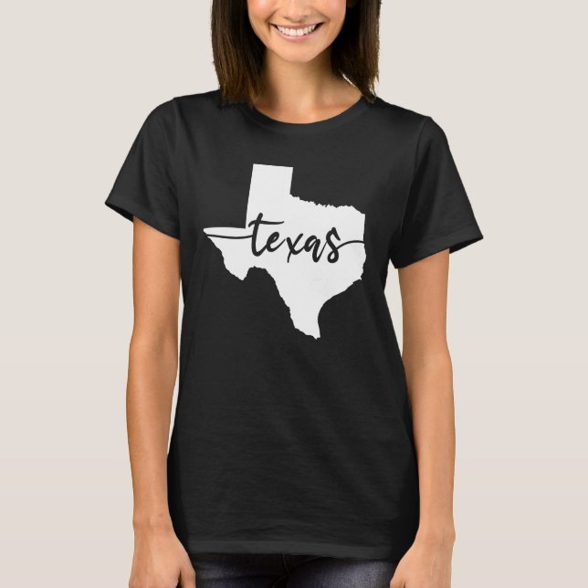 Texas USA Staat Map T-Shirt (Vorderseite)