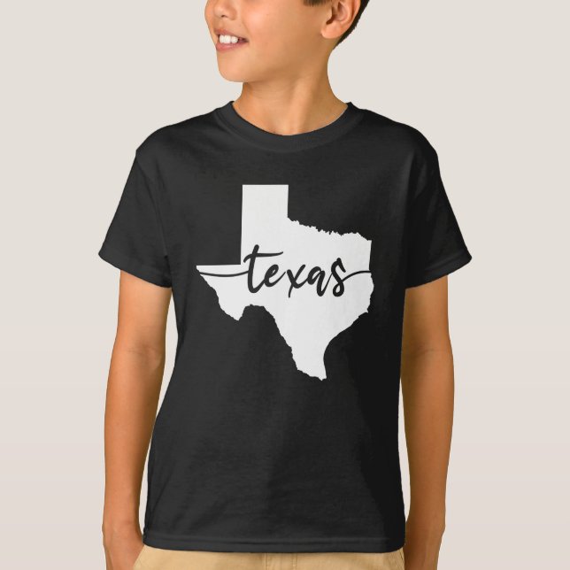 Texas USA Staat Map T-Shirt (Vorderseite)